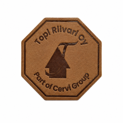 PU Leather Patch with Debossed Logo